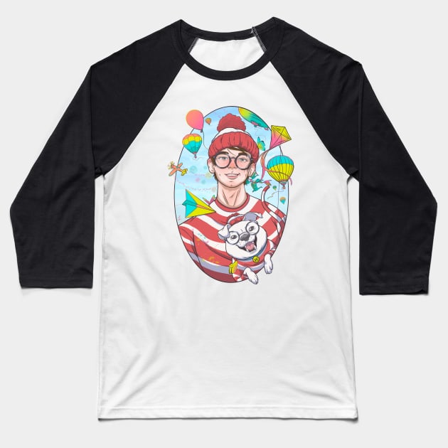 Where’s Waldo and Woof Baseball T-Shirt by Maxx Slow